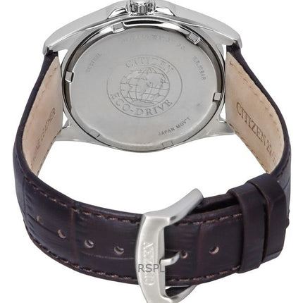 Orologio da uomo Citizen Eco-Drive con cinturino in pelle e quadrante blu BM7108-22L 100M