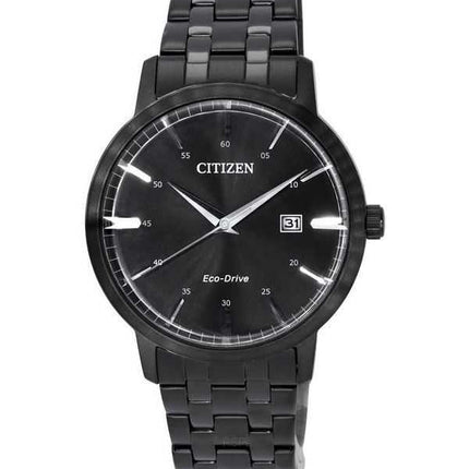 Orologio da uomo Citizen Eco-Drive in acciaio inossidabile con quadrante nero BM7465-84E