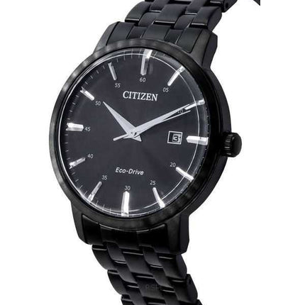 Orologio da uomo Citizen Eco-Drive in acciaio inossidabile con quadrante nero BM7465-84E