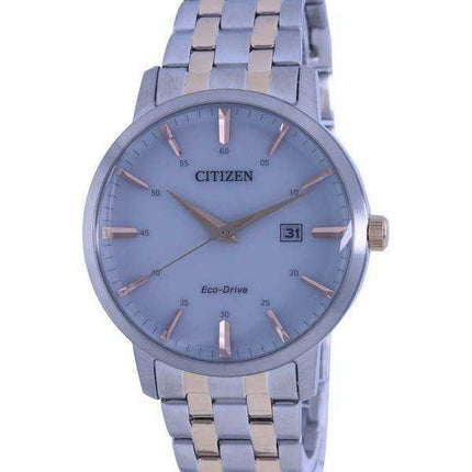Orologio da uomo Citizen con quadrante grigio chiaro bicolore in acciaio inossidabile Eco-Drive BM7466-81H