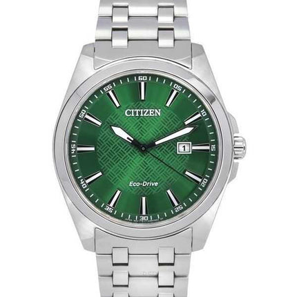Orologio da uomo Citizen Peyten in acciaio inossidabile quadrante verde Eco-Drive BM7530-50X 100M