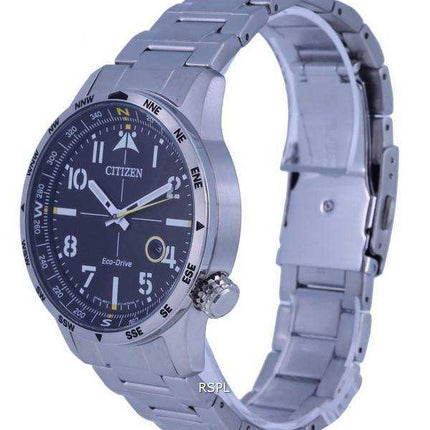 Orologio da uomo Citizen Aviator Eco-Drive in acciaio inossidabile quadrante nero BM7550-87E 100M da uomo