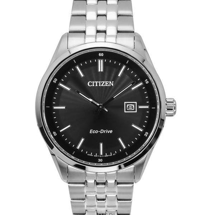 Orologio da uomo Citizen Eco-Drive in acciaio inossidabile con quadrante nero BM7560-59E 100M