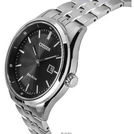 Orologio da uomo Citizen Eco-Drive in acciaio inossidabile con quadrante nero BM7560-59E 100M