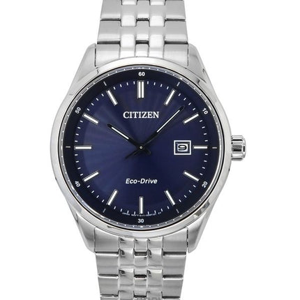 Orologio da uomo Citizen Eco-Drive in acciaio inossidabile con quadrante blu BM7560-59L 100M