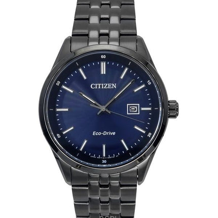 Orologio da uomo Citizen Eco-Drive in acciaio inossidabile con quadrante blu BM7567-50L 100M