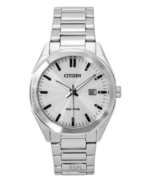 Orologio da uomo Citizen Eco-Drive in acciaio inossidabile con quadrante argento BM7600-81A 100M