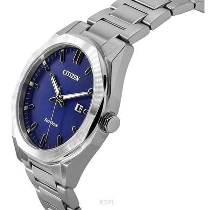 Orologio da uomo Citizen Eco-Drive in acciaio inossidabile con quadrante blu scuro BM7600-81L 100M