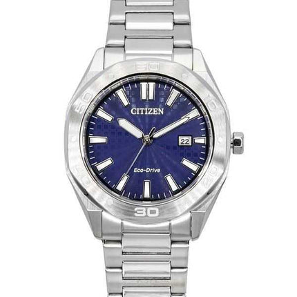 Orologio da uomo Citizen Eco-Drive in acciaio inossidabile con quadrante blu BM7630-80L 100M
