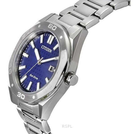 Orologio da uomo Citizen Eco-Drive in acciaio inossidabile con quadrante blu BM7630-80L 100M