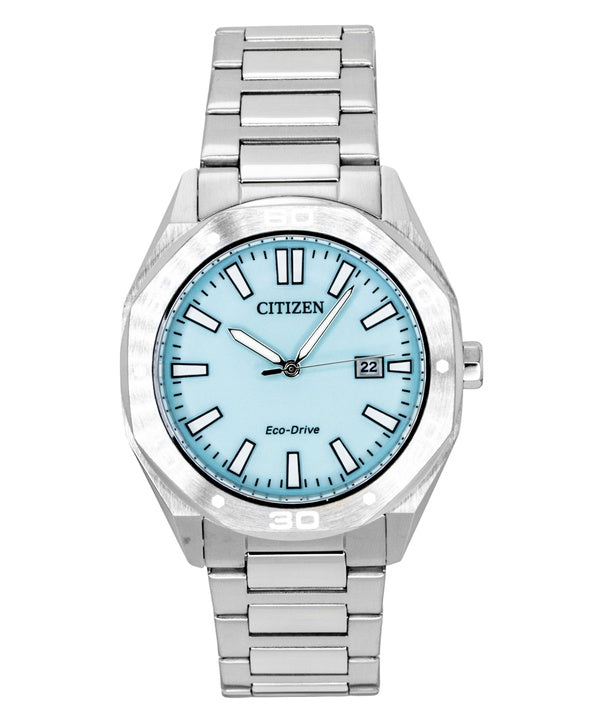 Orologio da uomo Citizen Eco-Drive BM7631-87M con quadrante blu e alimentazione solare, in acciaio inossidabile.