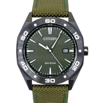 Orologio da uomo Citizen Eco-Drive Active Sport con cinturino in nylon e quadrante verde BM7635-01X 100M