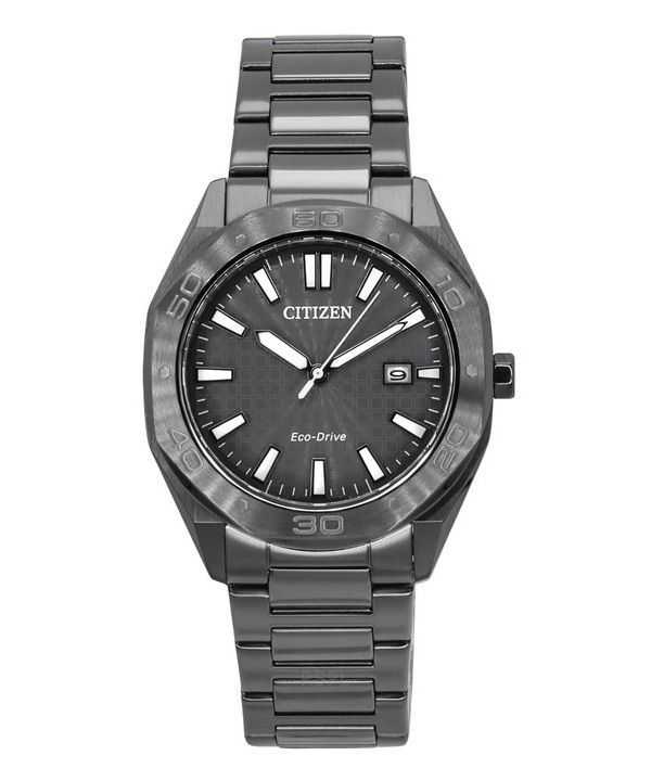 Orologio da uomo Citizen Eco-Drive in acciaio inossidabile con quadrante grigio BM7637-81H 100M