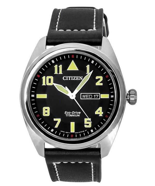 Orologio da uomo Citizen Eco-Drive Garrison Super Titanium quadrante nero BM8560-29E 100M