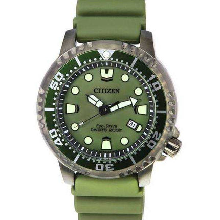 Orologio da uomo Citizen Promaster Marine Eco-Drive quadrante verde Diver BN0157-11X 200M da uomo