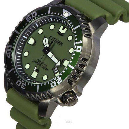 Orologio da uomo Citizen Promaster Marine Eco-Drive quadrante verde Diver BN0157-11X 200M da uomo