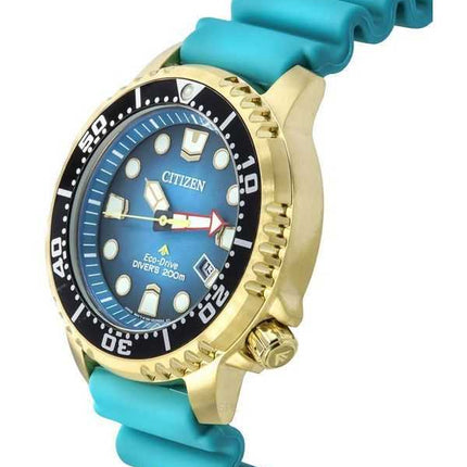 Orologio da uomo Citizen Promaster Dive con cinturino in poliuretano quadrante turchese Eco-Drive Diver&#39;s BN0162-02X 200m