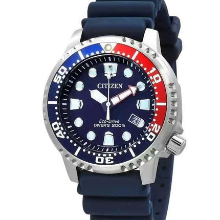 Orologio da uomo Citizen Promaster Dive con cinturino in poliuretano e quadrante blu Eco-Drive BN0168-06L 200M