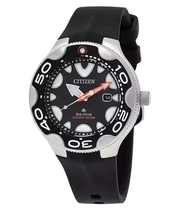 Orologio da uomo Citizen Promaster Dive con cinturino in poliuretano e quadrante nero Eco-Drive BN0230-04E 200M