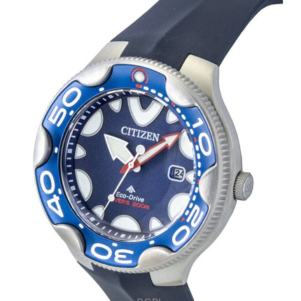 Orologio da uomo Citizen Promaster Dive Marine con cinturino in poliuretano e quadrante blu Eco-Drive BN0231-01L 200M