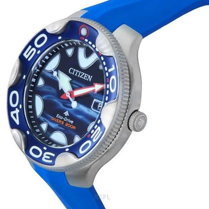 Orologio da uomo Citizen Promaster PU Strap Blue Dial Eco-Drive Diver&#39;s BN0238-02L 200M