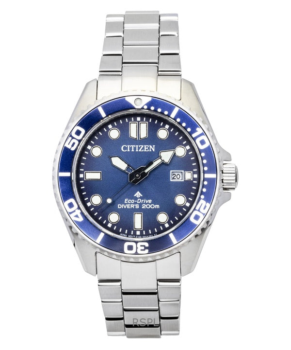 Orologio da uomo Citizen Promaster Dive in acciaio inossidabile con quadrante blu Eco-Drive BN0260-54L 200M