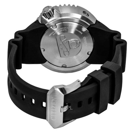 Orologio da uomo Citizen Promaster Eco-Drive Diver&#39;s BN1024-01Z 300M con cinturino in poliuretano e quadrante rosso