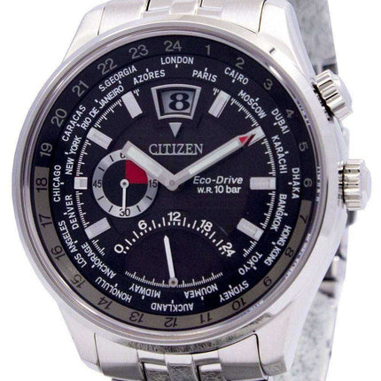Ora mondiale Eco-Drive a doppio fuso retrogrado per il tempo BR0010-56E