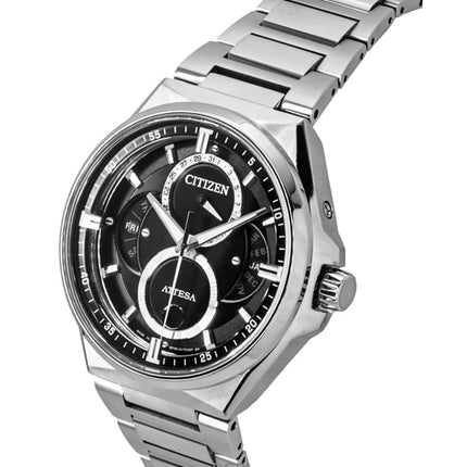 Orologio da uomo Citizen Attesa Super Titanium Moon Phase Eco-Drive con quadrante nero BU0060-68E 100M
