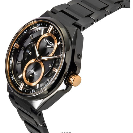 Orologio da uomo Citizen Attesa Moon Phase Super Titanium quadrante nero Eco-Drive BU0065-64E 100M