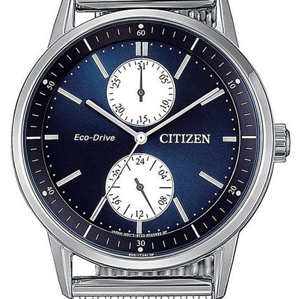 Orologio da uomo Citizen Metropolitan Blue Dial in acciaio inossidabile con maglia Eco-Drive BU3020-82L
