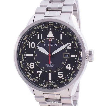 Orologio da uomo Citizen Promaster Nighthawk World Time Eco-Drive BX1010-53E 200M