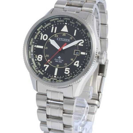 Orologio da uomo Citizen Promaster Nighthawk World Time Eco-Drive BX1010-53E 200M