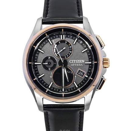 Orologio da uomo Citizen Attesa Radiocontrollato con cinturino in pelle e quadrante grigio Eco-Drive BY1004-17X 100M