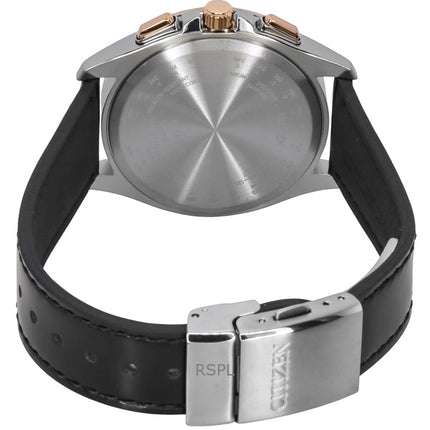 Orologio da uomo Citizen Attesa Radiocontrollato con cinturino in pelle e quadrante grigio Eco-Drive BY1004-17X 100M