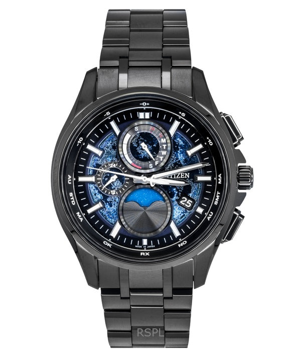 Orologio da uomo Citizen Eco-Drive Hakuto-R Super Titanium con fasi lunari e quadrante blu BY1008-67L 100M