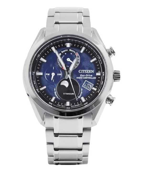 Orologio da uomo Citizen Tsuku-yomi Cronografo Fasi lunari Super Titanium Quadrante blu Eco-Drive BY1010-81L 100M