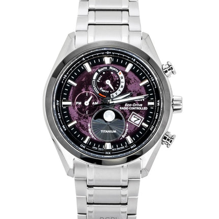 Orologio da uomo Citizen Tsuki-Yomi Radiocontrollato con fasi lunari in Super Titanio con quadrante rosso Eco Drive BY1018-80X 100M