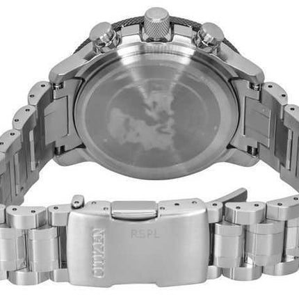 Orologio da pilota da uomo Citizen Promaster Geo Trekker in acciaio inossidabile con quadrante nero Eco-Drive BY3006-53E 200M
