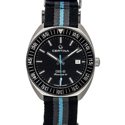 Orologio da uomo Certina DS-2 Sea Turtle Conservancy Special Edition con quadrante nero, automatico e subacqueo, C024.607.48.051.10, 200 m