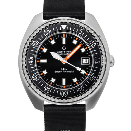 Certina DS Super PH1000M, orologio da uomo con cinturino sintetico e quadrante nero, automatico, subacqueo, C024.907.18.051.00