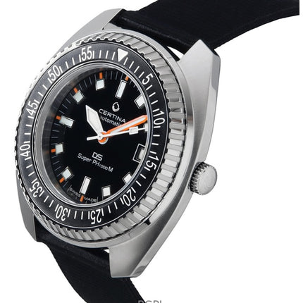 Certina DS Super PH1000M, orologio da uomo con cinturino sintetico e quadrante nero, automatico, subacqueo, C024.907.18.051.00