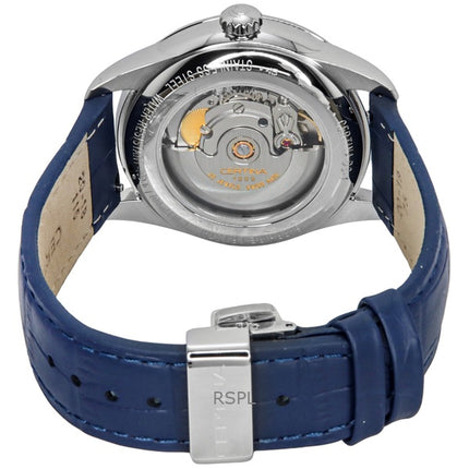 Certina DS-1 Day-Date, cinturino in pelle, quadrante bianco, automatico, C029.430.16.011.00, orologio da uomo 100M