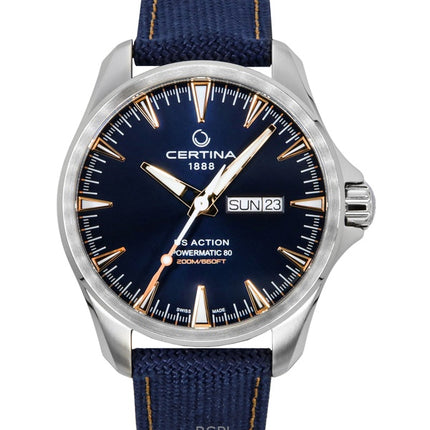 Certina DS Action Day Date cinturino sintetico quadrante blu automatico subacqueo C032.430.18.041.01 orologio da uomo 200M