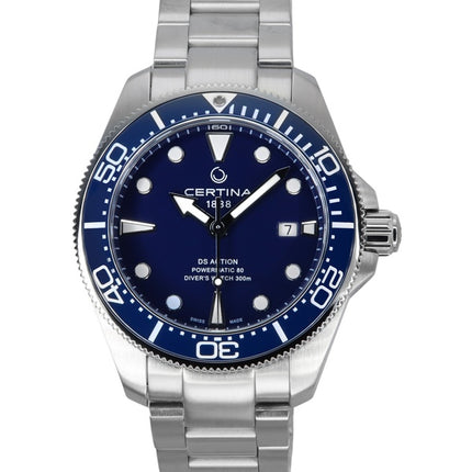 Certina DS Action Diver in acciaio inossidabile con quadrante blu automatico C032.607.11.041.00 300M, orologio da uomo