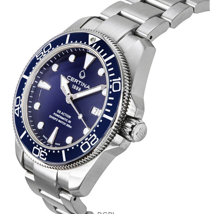 Certina DS Action Diver in acciaio inossidabile con quadrante blu automatico C032.607.11.041.00 300M, orologio da uomo
