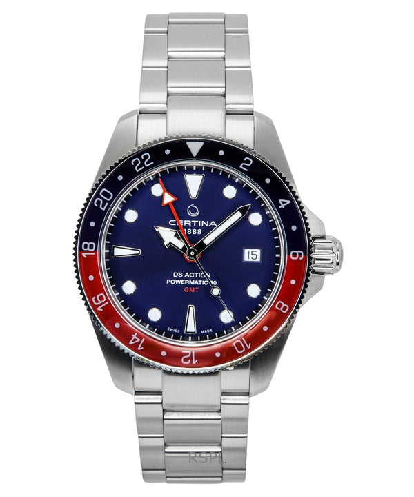 Certina DS Action GMT Orologio subacqueo automatico da uomo in acciaio inossidabile con quadrante blu C032.929.11.041.00 200M