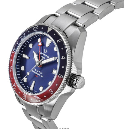 Certina DS Action GMT Orologio subacqueo automatico da uomo in acciaio inossidabile con quadrante blu C032.929.11.041.00 200M