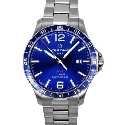 Certina DS-8 Powermatic 80 Titanium Quadrante Blu Automatico C033.807.44.047.00 Orologio da Uomo 100M