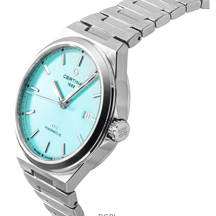 Certina DS-8 Powermatic 80 in acciaio inossidabile con quadrante blu chiaro, automatico, C043.407.11.351.00, orologio unisex 100M